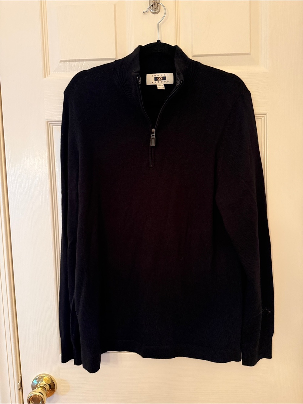 Joseph Abboud Black Zip Mock-Neck Sweater
